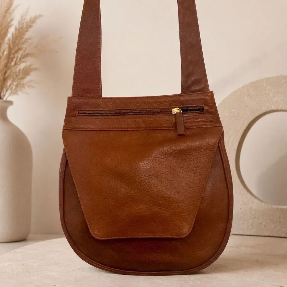 Ranger Slim Brown Leather Crossbody Western JP Ourse Cowgirl Bag